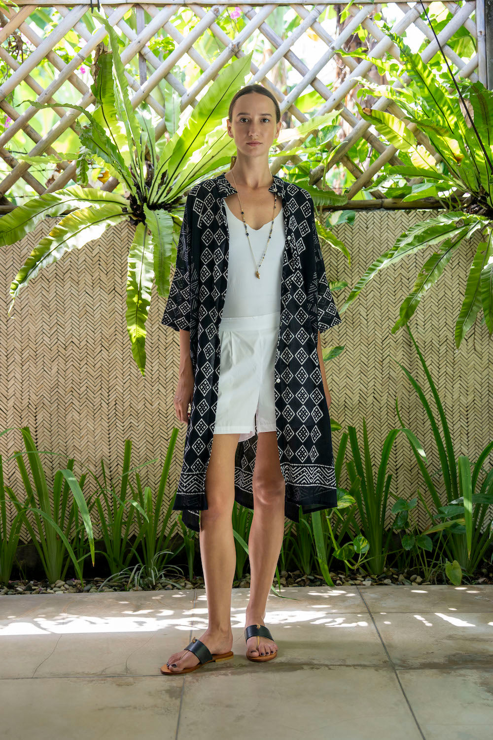 Tara Outer - Block Print Black