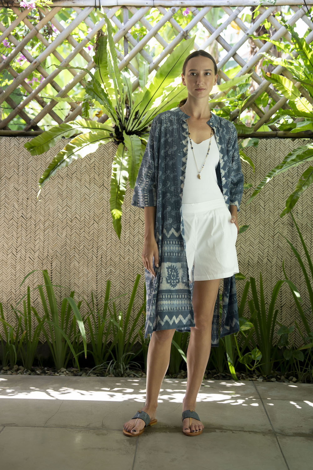 Tara Outer - Block Print Indigo