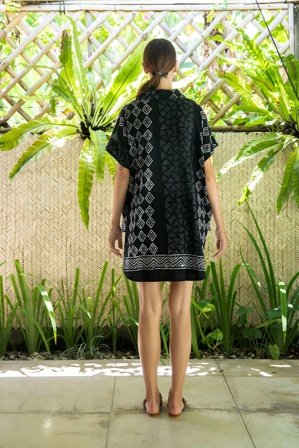 Clara Top - Block Print Black