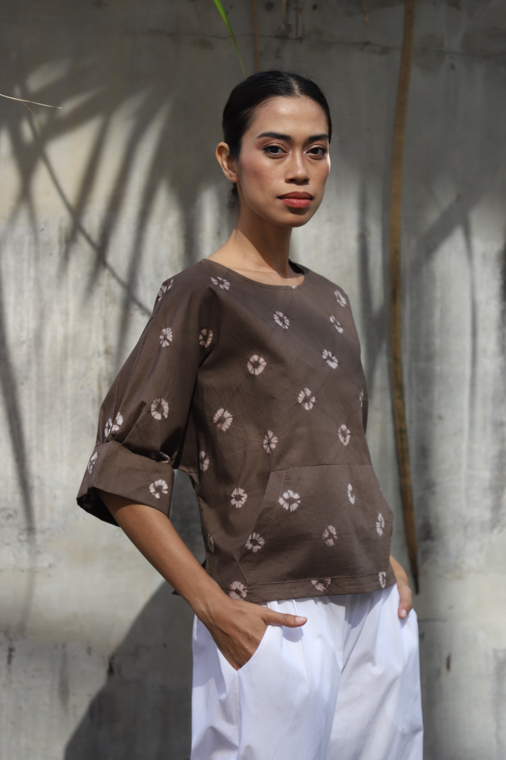 Zak Top - Hand dyed in Shibori Melati print