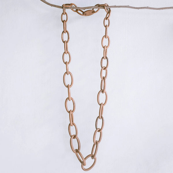 Jati Chain Necklace - Handmade with Teak Wood